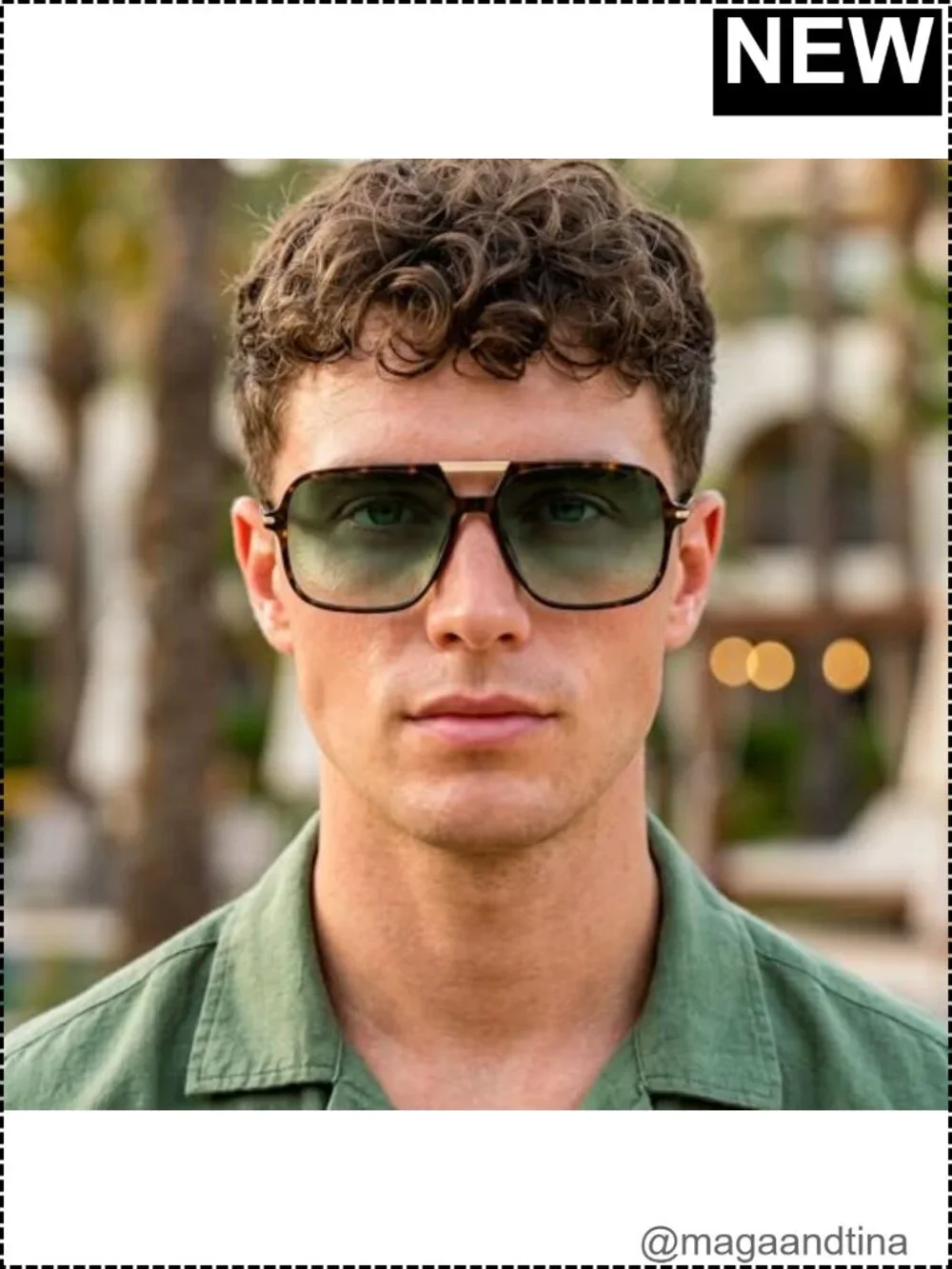 Retro Aviator Sunglasses for Women Men 70s Large Frame UV400